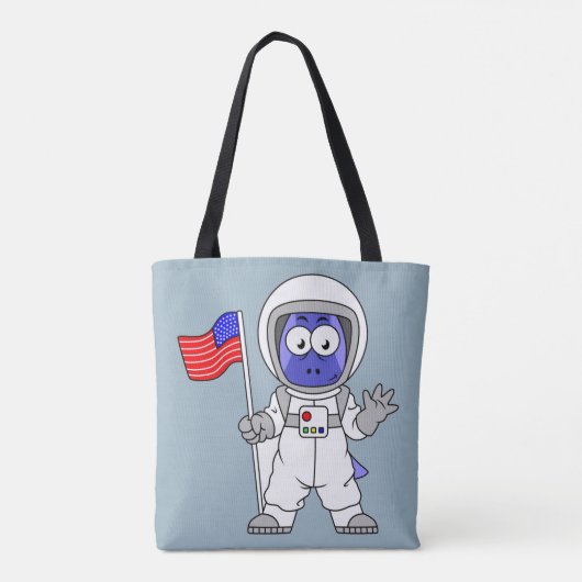 Parasaurolophus Astronautin mit amerikanischer Fla Tasche (Rückseite)