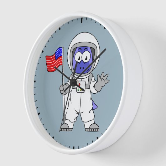 Parasaurolophus Astronautin mit amerikanischer Fla Uhr (Winkel)