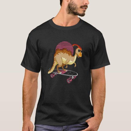 Parasaurolophus Dinosaur Desing for Skaterboad T-Shirt (Vorderseite)