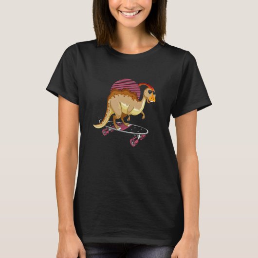 Parasaurolophus Dinosaur Desing for Skaterboad T-Shirt (Vorderseite)