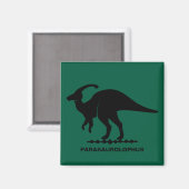 Parasaurolophus Dinosaur Silhouette Magnet (Vorderseite/Rückseite)