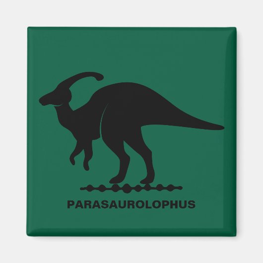Parasaurolophus Dinosaur Silhouette Magnet (Vorne)