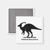 Parasaurolophus Dinosaur Silhouette Magnet (Vorderseite/Rückseite)