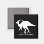 Parasaurolophus Dinosaur Silhouette Magnet (Vorderseite/Rückseite)