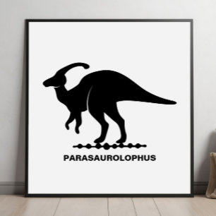 Parasaurolophus-Dinosaur-Silhouette Poster