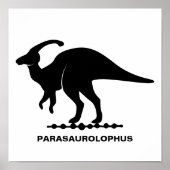 Parasaurolophus Dinosaurer-Silhouette Poster (Vorne)