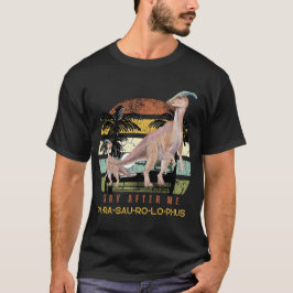 Parasaurolophus Dinosaurier Retro Vintag Sunset T-Shirt