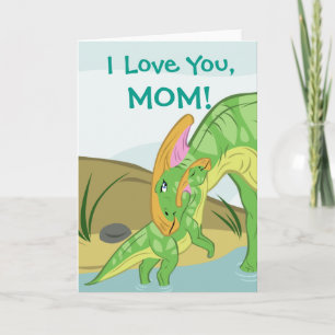 Parasaurolophus Mama und Baby Karte