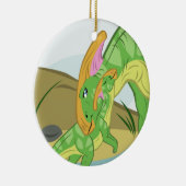 Parasaurolophus Mama und Baby Keramikornament (Rechts)