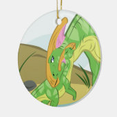 Parasaurolophus Mama und Baby Keramikornament (Links)