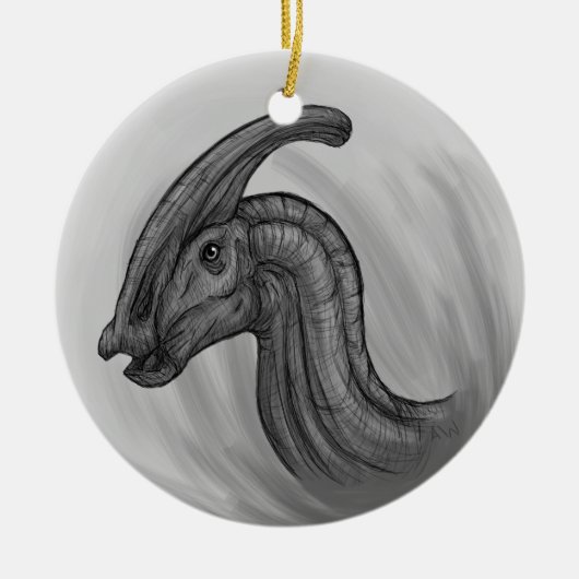 Parasaurolophus Sketch Keramik Ornament (Vorne)