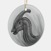 Parasaurolophus Sketch Keramik Ornament (Links)