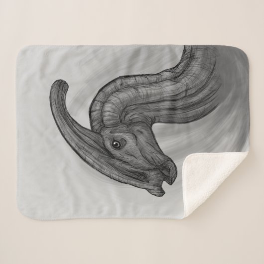Parasaurolophus Sketch Sherpadecke (Vorderseite (Horizontal))