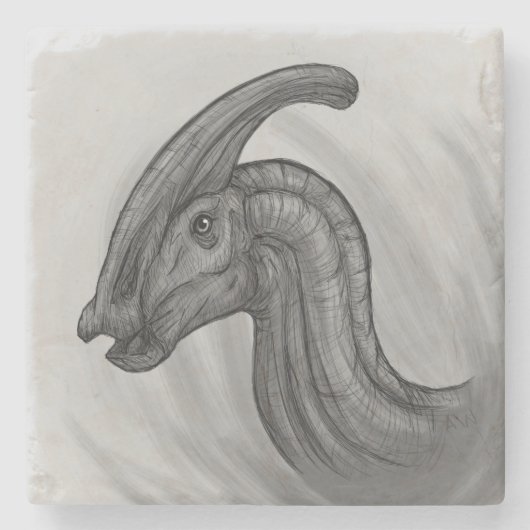 Parasaurolophus Sketch Steinuntersetzer (Vorderseite)