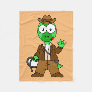 Parasaurolophus, verkleidet als Indiana Jones. Fleecedecke