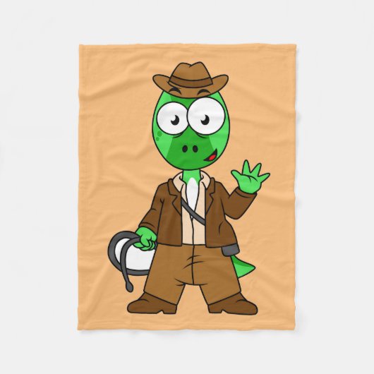 Parasaurolophus, verkleidet als Indiana Jones. Fleecedecke (Vorderseite)