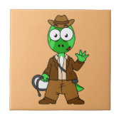 Parasaurolophus, verkleidet als Indiana Jones. Fliese (Vorderseite)