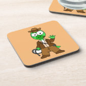 Parasaurolophus, verkleidet als Indiana Jones. Getränkeuntersetzer (Linke Seite)