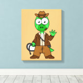 Parasaurolophus, verkleidet als Indiana Jones. Leinwanddruck (Insitu (Holzboden))