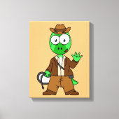 Parasaurolophus, verkleidet als Indiana Jones. Leinwanddruck (Vorderseite)