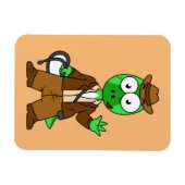 Parasaurolophus, verkleidet als Indiana Jones. Magnet (Horizontal)