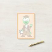 Parasaurolophus, verkleidet als Indiana Jones. Post-it Klebezettel (Auf Schreibtisch)