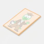 Parasaurolophus, verkleidet als Indiana Jones. Post-it Klebezettel (angewinkelt)