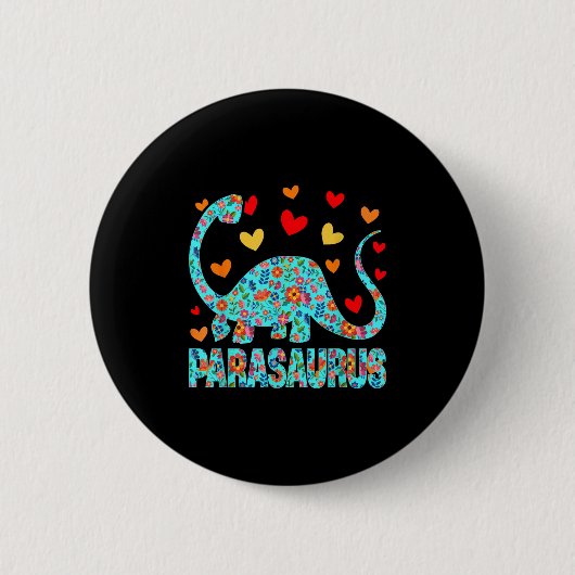 Parasaurus Paraprofessional Paraeducator Dinosaur Button (Vorderseite)