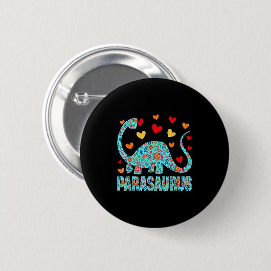Parasaurus Paraprofessional Paraeducator Dinosaur Button (Vorne & Hinten)