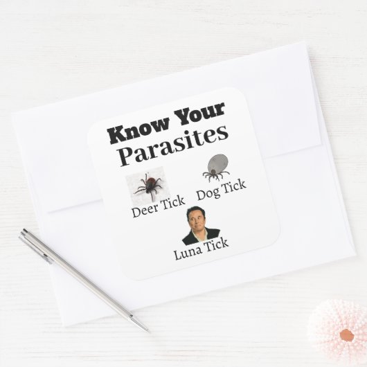 Parasiten-Aufkleber Quadratischer Aufkleber (Umschlag)