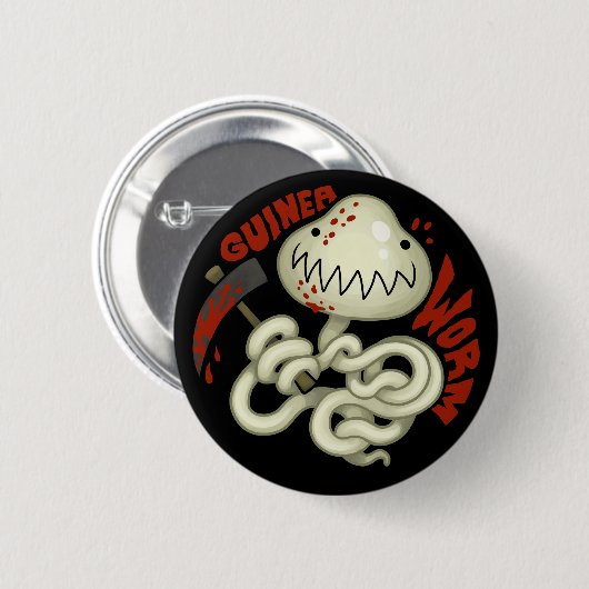 PARASITEN: Guinea-Wurm Button (Vorne & Hinten)