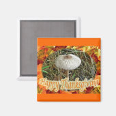 Parasol Mushroom Happy Thanksgiving Magnet (Vorderseite/Rückseite)