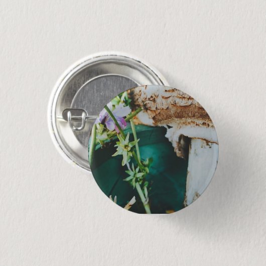 Parasol mushroom, Swedish Archipelago, Sweden Button (Vorne & Hinten)