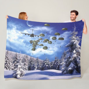 PARATROOPER CHRISTMAS FLEECEDECKE