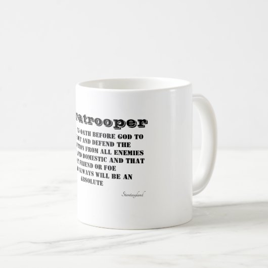 Paratrooper Oath Coffee Tasse (VorderseiteRechts)