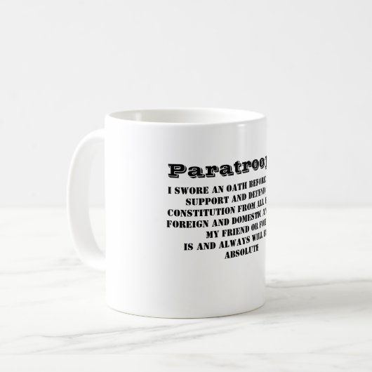 Paratrooper Oath Coffee Tasse (Vorderseite Links)