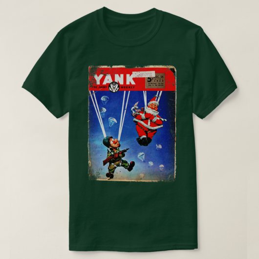 Paratroops Weihnachtsmann und Yank Magazine 1943 W T-Shirt (Design vorne)