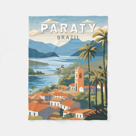 Paraty Brazil Travel Art Vintag Fleecedecke (Vorderseite)