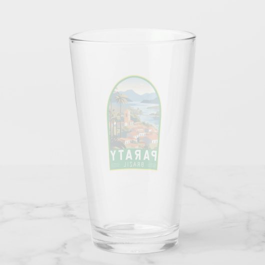 Paraty Brazil Travel Art Vintag Glas (Rückseite)