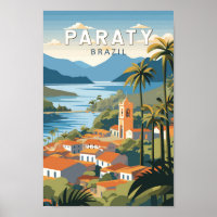Paraty Brazil Travel Art Vintag