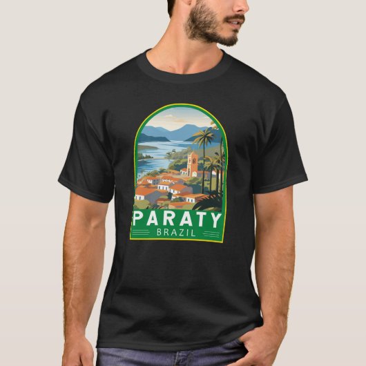Paraty Brazil Travel Art Vintag T-Shirt (Vorderseite)