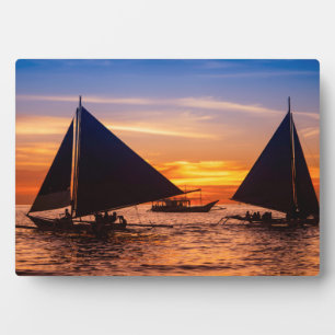 Paraw Sailing bei Sonnenuntergang Phillipine Fotoplatte