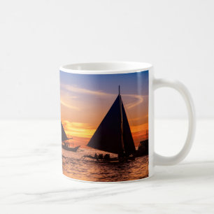Paraw Segeln am Sonnenuntergang  Philippines Kaffeetasse
