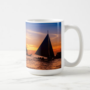 Paraw Segeln am Sonnenuntergang Philippines Kaffeetasse