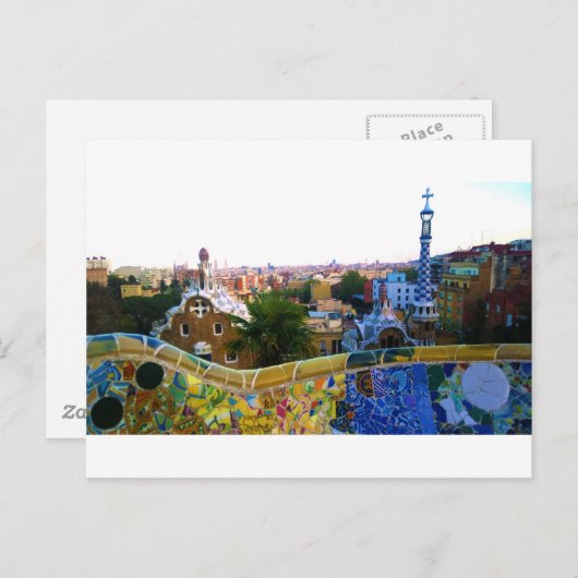 Parc Guell, Barcelona, Spanien Postkarte (Vorne/Hinten)