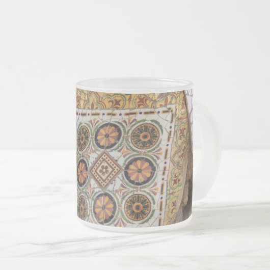 Parc Guell gelbes Mosaik Mattglastasse (VorderseiteRechts)