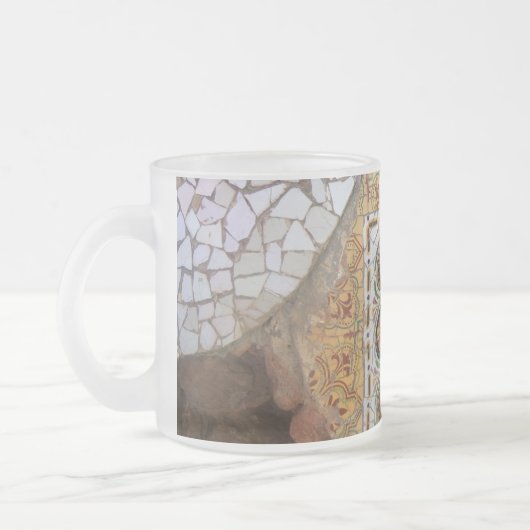 Parc Guell gelbes Mosaik Mattglastasse (Links)