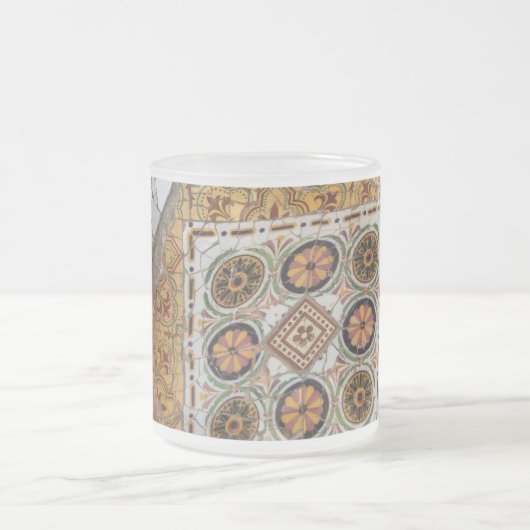 Parc Guell gelbes Mosaik Mattglastasse (Mittel)