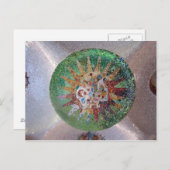 Parc Guell Green Mosaic Postkarte (Vorne/Hinten)