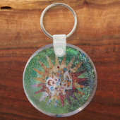 Parc Guell Green Mosaic Schlüsselanhänger (Vorderseite)